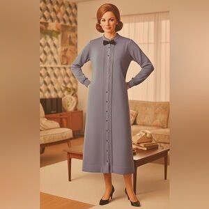 Vintage 1960’s-1970’s Butte Knit Dress Long Sleeve With Bow